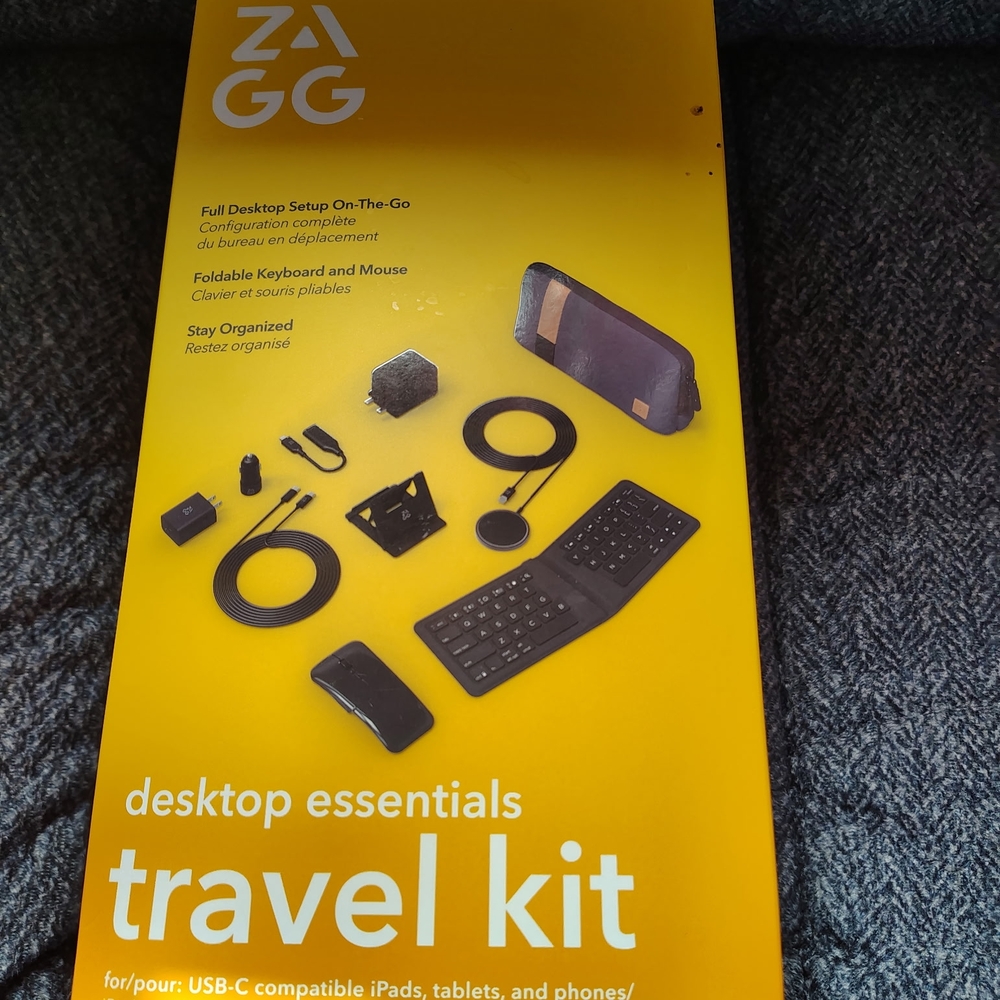 ZAGG Travel Kit with Black Foldable Keyboard and Mouse